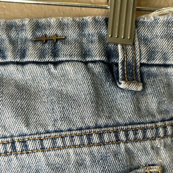 Habitual Girl High Rise Wide Leg Crop Distressed Denim Jeans Sz 16 - Picture 8 of 11